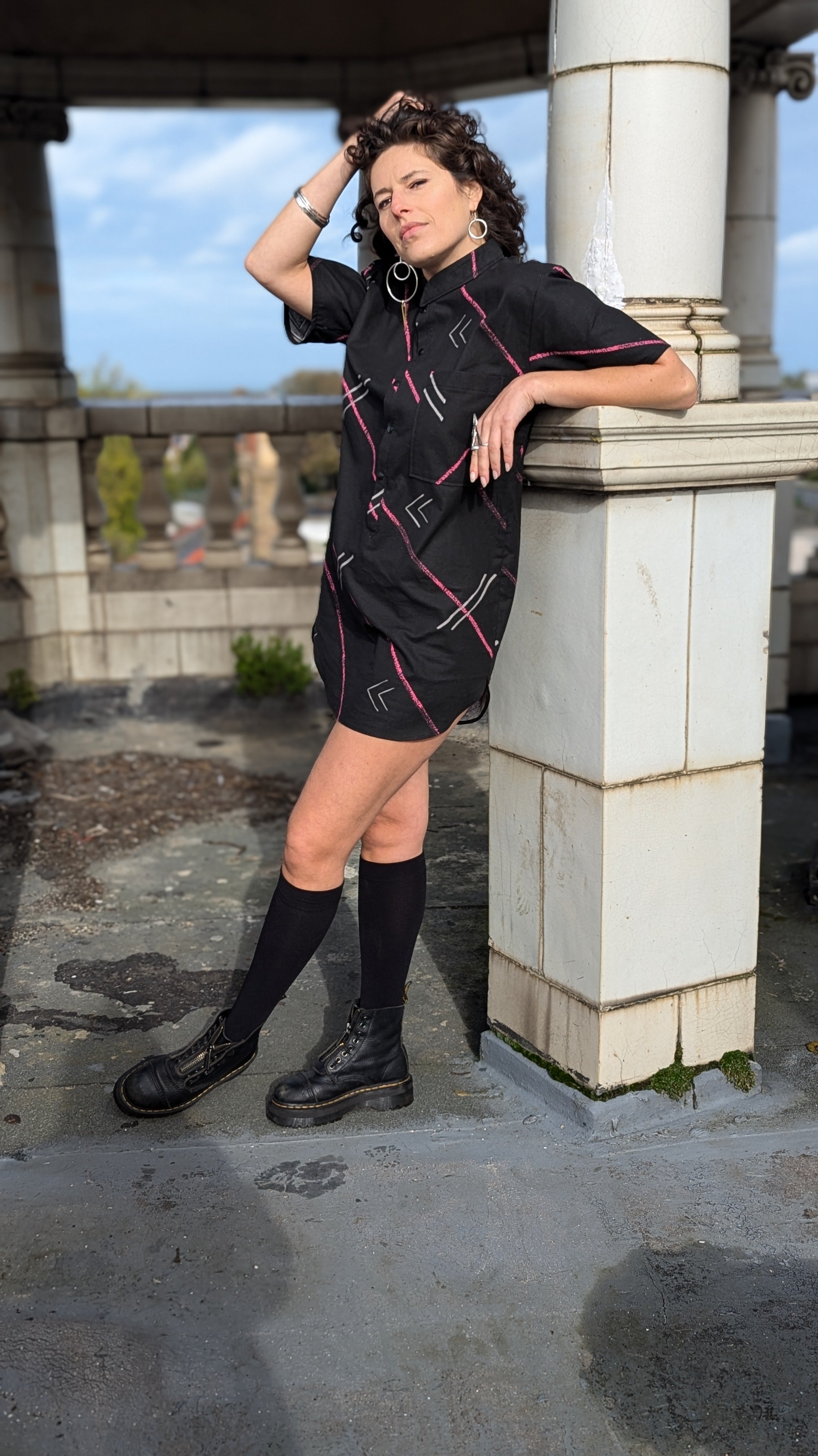 Pink Symbols Shirt Dress