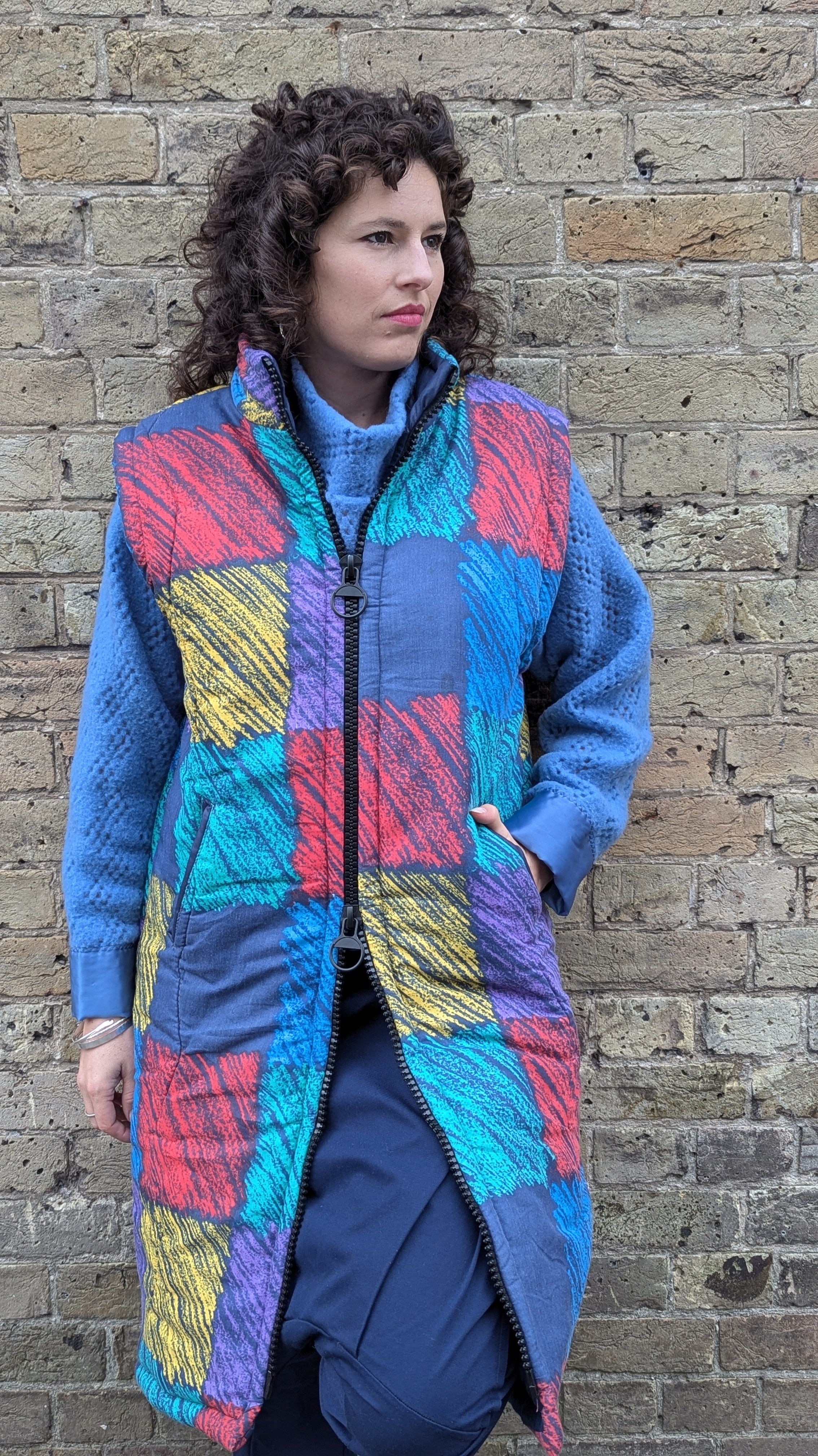 Patchwork Print Gilet